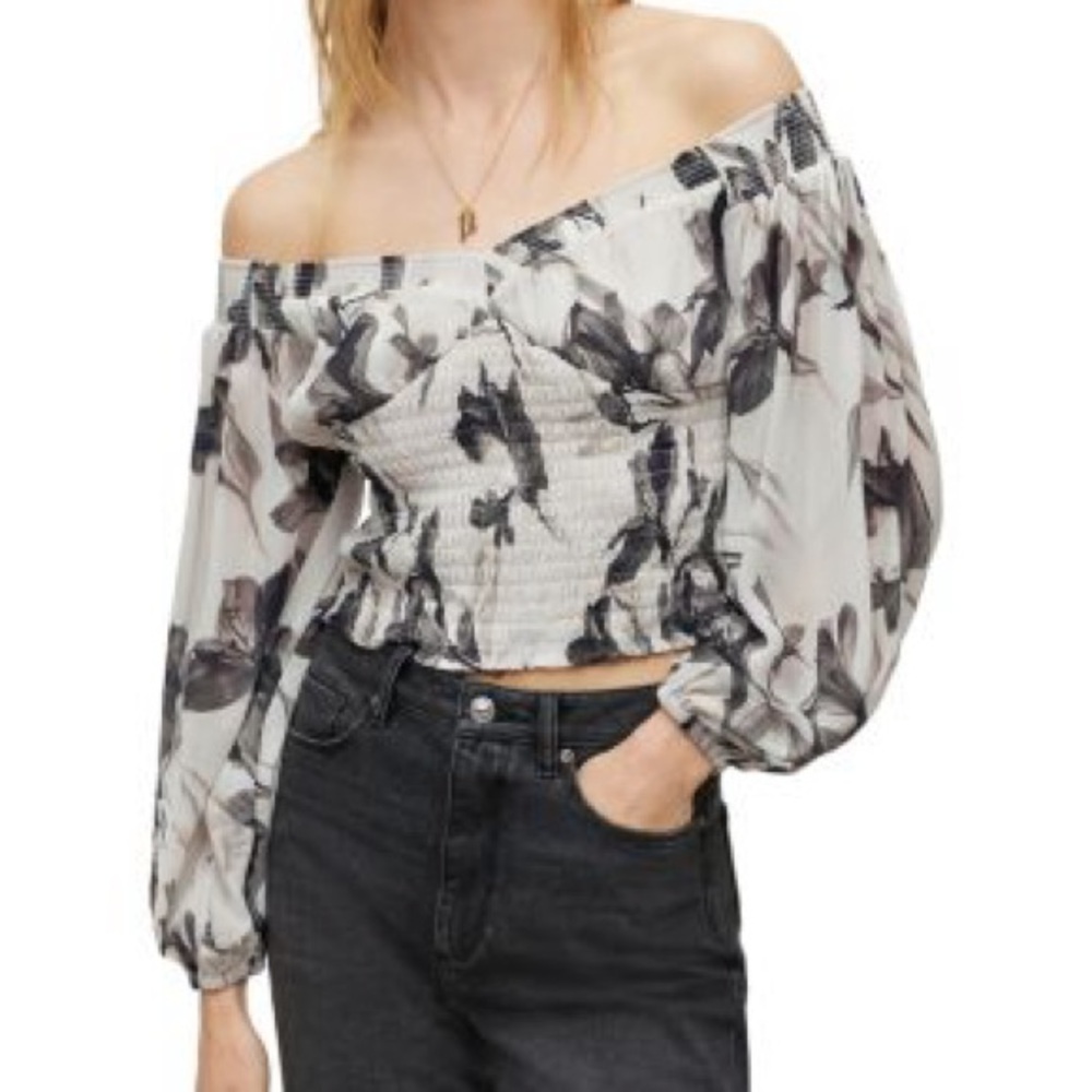 Allsaints 
Tia Iris Off-the-Shoulder Top